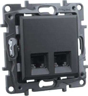Obrázok produktu pre Počítačová zásuvka 2xRJ45 CAT5e čierna Niloe Step 2472