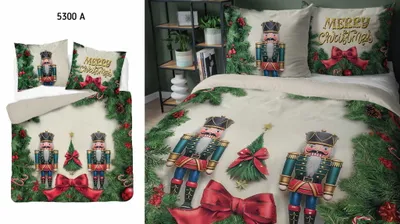 Produktbild von Weihnachts-Bettwäsche-Set 160x200 Nussknacker Weihnachten Holland FROHE WEIHNACHTEN