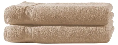 Produktbild von 2er Set Frottee Handtücher Elegance 50x100 cm 100% Baumwolle 500 gsm Handtuch beige