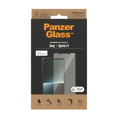 Produktbild von PanzerGlass ® Displayschutz Sony Xperia 1 V 5G | Ultra Wide Fit, Sony, Sony - Xperia 1 V 5G, Trockene Anwendung, Kratzresistent, Schockresistent, Transparent, 1 Stück(e)