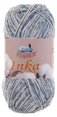 100g Inka mehrfarbig Farbverlaufgarn Baumwollmischgarn Häkelgarn Strickgarn 43 creme-blau