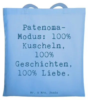 Produktbild von Mr. & Mrs. Panda Einkaufstasche Spruch Patenoma Modus - Sky Blue - Geschenk, Überraschung, einzigartig, Großmutter, Weihnachten, dokumententasche, Tasche, Shopping