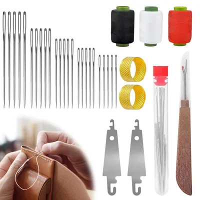Produktbild von Nähnadel-Set 34-teilig Edelstahl mit großem Öhr für Handnähen und DIY