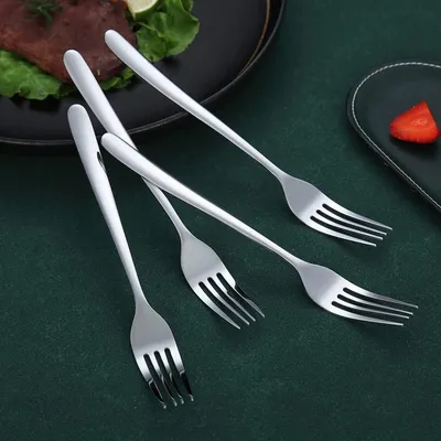Produktbild von Dinnervorken 6 Stück, rostfreies Stahl mit schwarzer Titanbeschichtung, 21,5 cm Tischgabeln, Besteckgabelset, Besteckset, spülmaschinenfest.