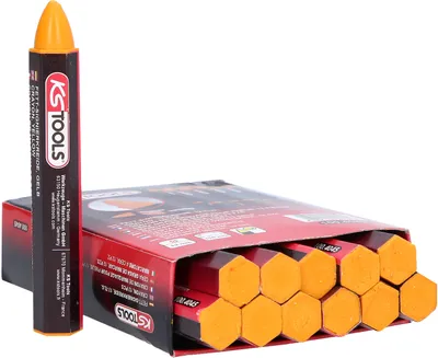 Zdjęcie produktu dla KS TOOLS Kreda do znakowania żółta, opakowanie 12 sztuk - 100.4045