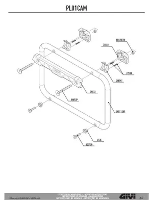 Immagine prodotto di Telaio GIVI PL01CAM per valigie Monokey Cam-Side T
