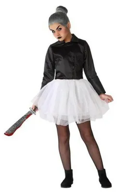 Productafbeelding van Moordpop-kostuum voor meisjes, Halloweenkostuum, zwart-wit