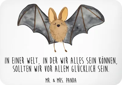 Produktbild von Mr. & Mrs. Panda magnet Fledermaus Flügel - Weiß - Geschenk, zettelhalter, küchenmagnet, Kühlschrankmagnet, Lustige Sprüche, rechteckmagnet, whiteboardmagnet