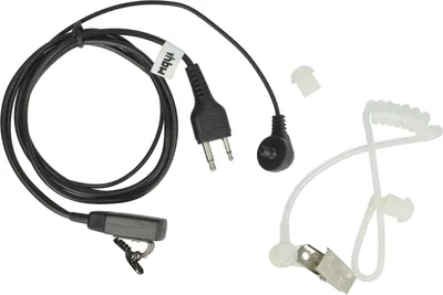 Produktbild von vhbw Headset kompatibel mit Motorola PRO5450, PRO5550, PRO5350, PRO5750, PRO7450, PRO7150, PRO7350 Funkgerät - schwarz, Transparenter Akustikschlauch