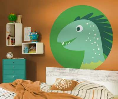 Produktbild von Komar Vlies Fototapete rund und selbstklebend "Little Dino Velo" - Größe: 128 x 128 cm (Breite x Höhe) - 1 Stück