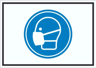 Produktbild von Mundschutz tragen Aufkleber mit Symbol A9 (37x52mm)