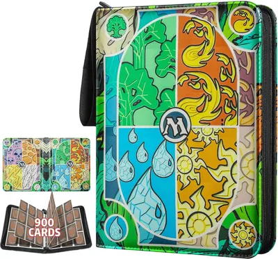 Produktbild von Sammelkarten Album für MTG, für 900 Karten, MTG Binder für Standardkarten, Karten Sammelalbum für YGO/PTCG Spielkarten für Kinder (9 Fächer, Farbig)