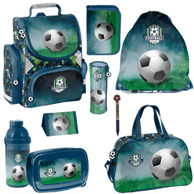Produktbild von Mega Schulset XXL – FUSSBALL 9-teiliges Schulranzen-Set Für Jungen & Mädchen football BALL