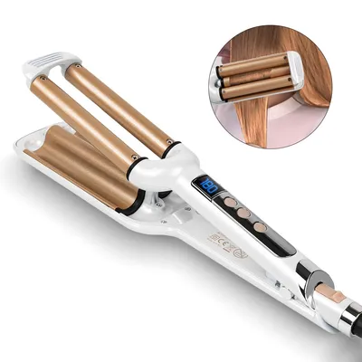Produktbild von 3 Barrel Lockenstab Wellenstyler 16mm LCD Temperatur 100–230°C Keramik Beach Waves Hair Curler 65W