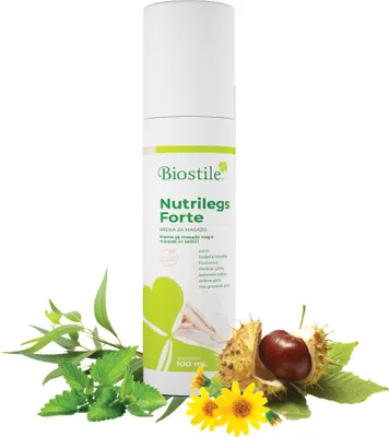 Obrázok produktu pre Biostile Nutrilegs Forte - 100 ml masážny krém so 14 prírodnými zložkami na podporu krvného obehu a zmiernenie kŕčových žíl