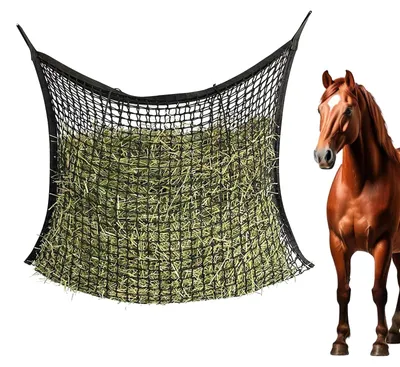 Heunetz 120 x 90 cm, schwarz, feinmaschig für Pferde