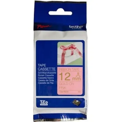 Produktbild von Brother TZe-RE34 - Gold auf Pink - Rolle (1,2 cm x 4 m) 1 Kassette(n) Band - für Brother PT-D600, H110, P-Touch PT-D450, P-Touch Cube PT-P300, P-Touch Embellish PT-D215