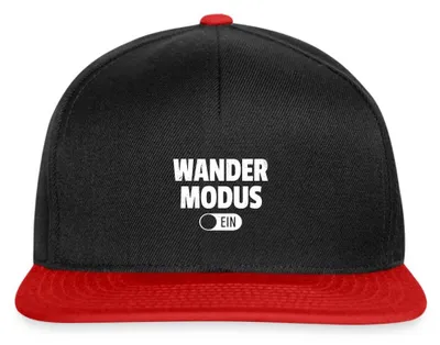 Produktbild von Spreadshirt Wandermodus Ein Snapback Cap, One size, Schwarz/Rot