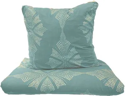 Produktbild von aboutyourhome bettwäsche Fleece Bettwäsche Winter Ornamente 135x200 80x80 diverse Farben, 2tlg. / Grün