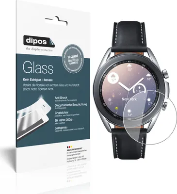 Produktbild von 2x Schutzfolie für Samsung Galaxy Watch 3 (45mm) - Anti-Shock 9H Folie dipos Glass Kunststoffglas