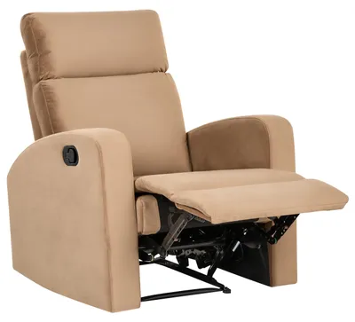 Produktbild von BELIANI Sessel Hellbraun Samt Manuell Verstellbar mit Armlehnen Fußablage Relaxfunktion Modern Inustriell Relaxsessel Wohnzimmer Büro Arbeitszimmer