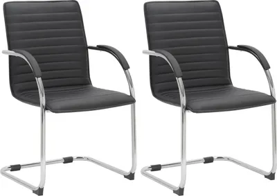 Produktbild von 2er Set Besucherstühle HLO-CP114 Kunstleder  schwarz