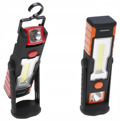Zdjęcie produktu dla LATARKA Warsztatowa Lampa 3W COB Hak Na BATERIE