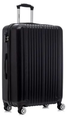 Produktbild von Reisekoffer Trolley, Rollkoffer Handgepäck, Travel Koffer Suitcase Hartschalenreisekoffer mit Rollen 360°, Zahlenschloss, Weicher Gummigriff (XL, Schwarz)