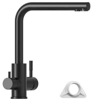 3-Wege-Küchenarmatur Schwarz, 360° schwenkbar, 3-in-1