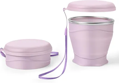 Obrázok produktu pre Skladací pohár 260 ml, 8,25 cm, bez BPA, nerezový okraj, pre cestovanie