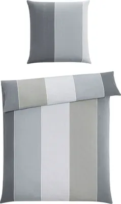 Produktbild von Satin-Bettwäsche - Grau - 135 x 200 cm - Baumwolle - mit Reißverschluss