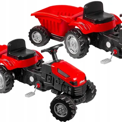 Produktbild von Trettraktor mit Anhänger Pilsan schwarz rot für Kinder ab 3 Jahren bis 50 kg