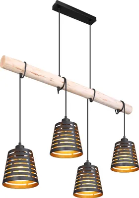 Produktbild von Globo Lighting Hängeleuchte Metall schwarz matt, 4x E27
