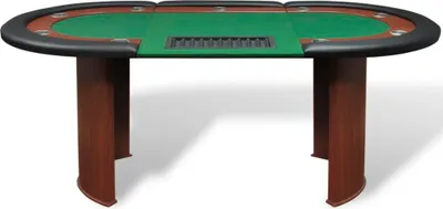 Produktbild von vidaXL Pokertisch für 10 Spieler mit Dealerbereich und Chipablage Grün