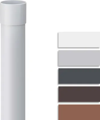 A white PVC pipe is shown next to a color palette.