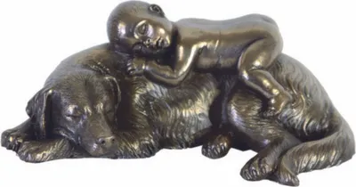 Produktbild von Baby schläft auf Hund