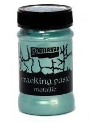 Zdjęcie produktu dla Pasta pękająca - cracking paste metallic - srebrzysty turkus / silver turquoise 100ml - Pentart
