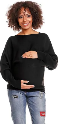 Zdjęcie produktu dla PeeKaBoo Damski sweter ciążowy Barcs Czarny Uniwersalny