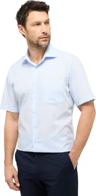 Produktbild von Kurzarm Eterna Baumwollhemd modern fit hellblau