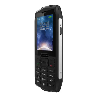 Produktbild von Mini Outdoor Handy ohne Vertrag HAMTOD H3, 2.8 Zoll Farbdisplay 2000mAh FM SOS 4G Dual SIM IP68, Baustellen Tasten, Taschenlampe, Tastenhandy, Silber