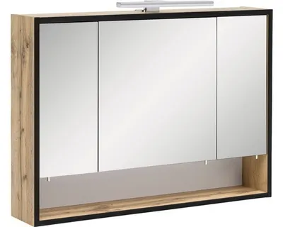 Obrázek produktu pro Zrcadlová skříňka s osvětlením Möbelpartner Max 80 x 16 x 65,6 cm dub přírodní