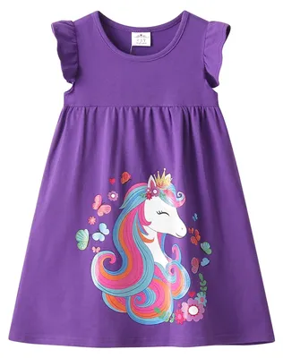 Imagen del producto de Vestido para niña, de manga larga, confeccionado en algodón, tallas 90-130, para niños de 4-5 años, ideal para uso diario