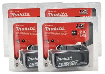 Immagine prodotto di Batterie, capacità 6000 mAh, ricarica intelligente, confezione da 4 pezzi, 18V 6Ah
