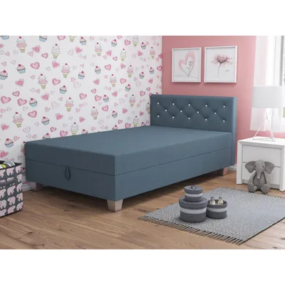 Obrázek produktu pro Jednolůžková postel 110x195 FREDERIKA 1 - modro šedá