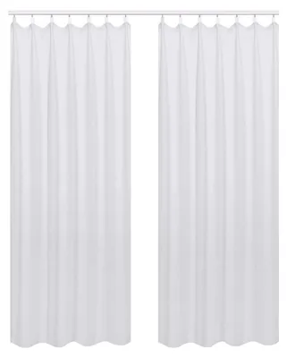 Verdunkelnde Vorhänge 135x225 cm, 2 Stück, Polyester, Grau-Weiß