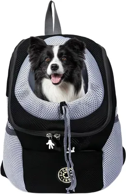 Imagen del producto de Mochila para perros y gatos, transpirable, talla M, con ventanas, ajustable, para transporte
