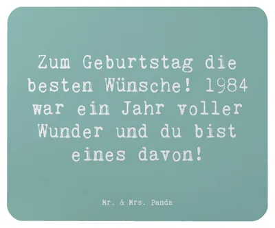 Produktbild von Mr. & Mrs. Panda Mouse Pad Spruch 1984 Geburtstag - Meeresbrise - Geschenk, computer mousepad, Mauspad, laptop, pc, Jahrgang, Geburtstagsgeschenk, Happy Birthday, Alter