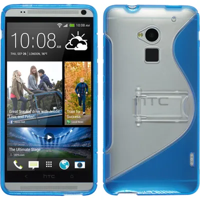 Produktbild von PhoneNatic Case kompatibel mit HTC One Max - blau Silikon Hülle  + 2 Schutzfolien
