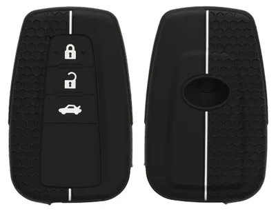 Produktbild von kwmobile Schlüsselhülle für Toyota 3 Tasten RAV4 CHR Corolla 2021 Yaris Hilux Hülle - Autoschlüssel Schlüssel Hülle aus Silikon - Schlüsseletui in