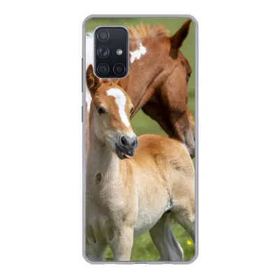 Produktbild von MuchoWow® Handyhülle Schutzhülle Hülle für Samsung Galaxy A51 5G Pferde - Fohlen - Gras Silikon Softcase Handy Hülle - Abbildung